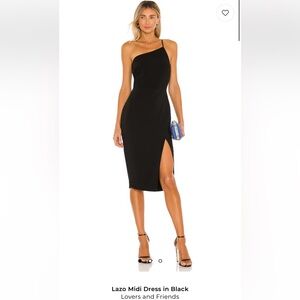 Lovers and Friends Lazo Midi Dress in Black